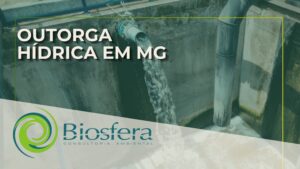 imagem com título de outorga hídrica em minas gerais, com fundo de um cano de água de captação